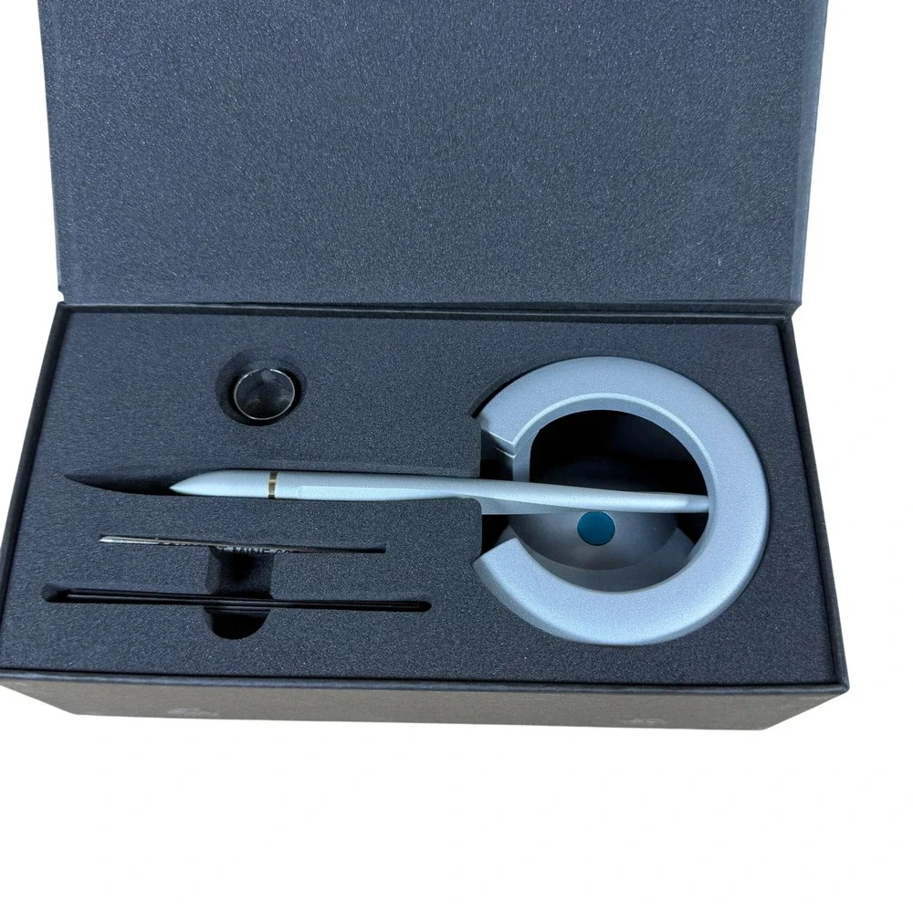 Novium Hoverpen 2.0 Interstellar Edition Ballpoint Pen Silver Magnetic Stand